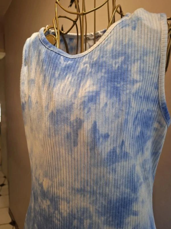 Long blue and white tie-dye dress – photo 2